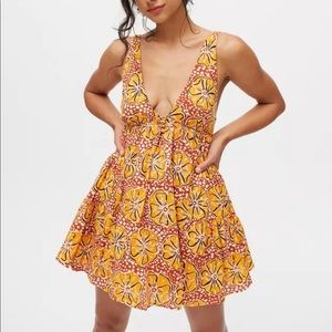 UO Claudette plunging frock dress